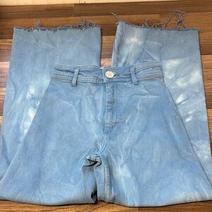 Zara Light Blue Wide Leg Jeans - sailor marine straight jeans